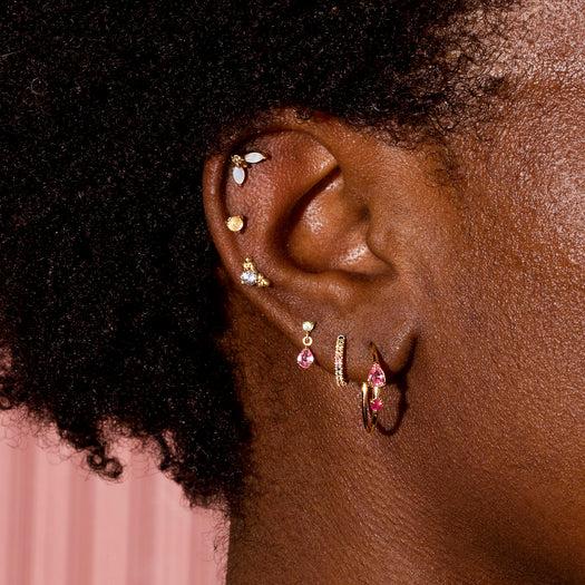 Stone And Strand Pink Power Hoops