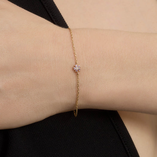 Stone And Strand Pink Sapphire Flower Bracelet