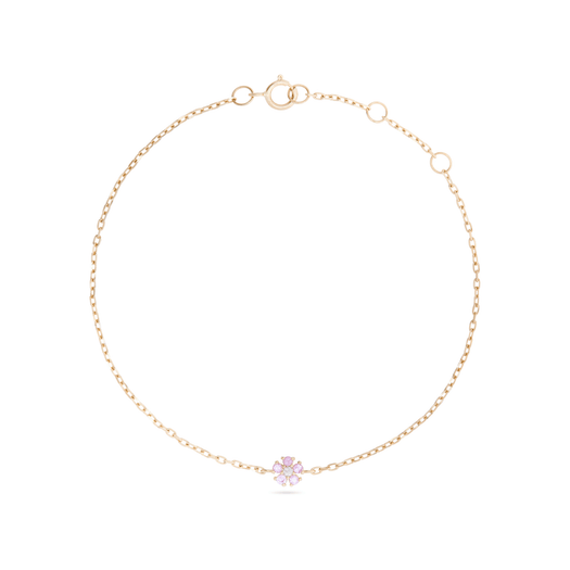 stone and strand Pink Sapphire Flower Bracelet