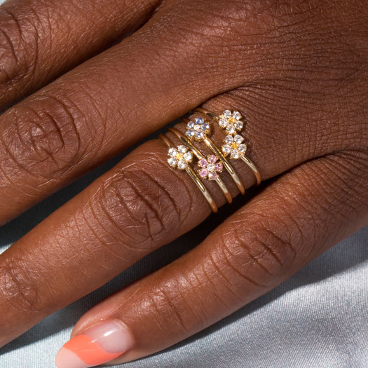 Stone And Strand Pink Sapphire Flower Ring