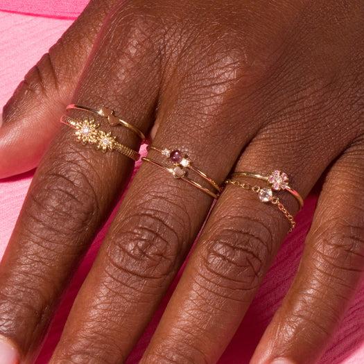 Stone And Strand Pink Sapphire Flower Ring