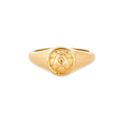 stone and strand Puff Puff Button Initial Ring