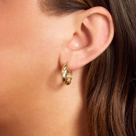 Stone And Strand Puff Puff Quilted Hoops