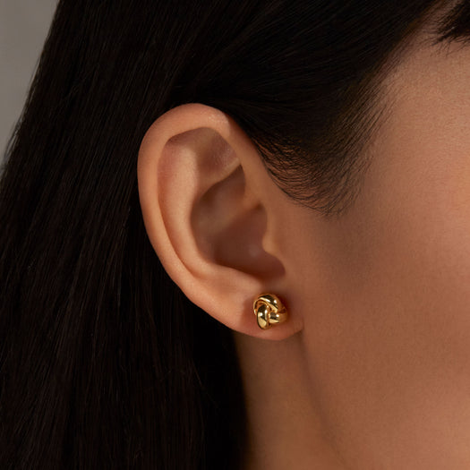 Stone And Strand Puffed Knot Studs