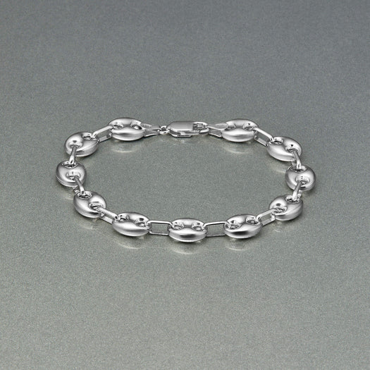 Stone And Strand Puffed Maritime Silver Bracelet