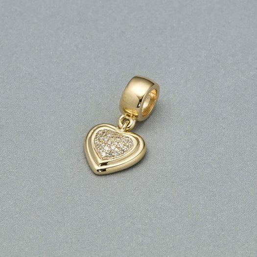 Stone And Strand Puffed Pave Heart Charm