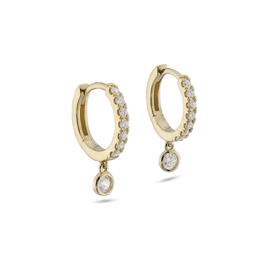 Stone And Strand Round Diamond Drop Huggies