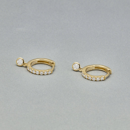 Stone And Strand Round Diamond Drop Huggies