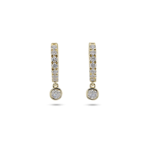 stone and strand Round Diamond Drop Huggies