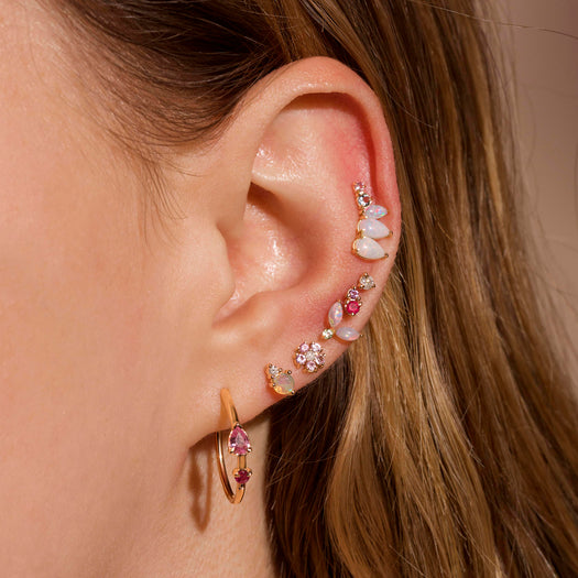 Stone And Strand Ruby And Pink Sapphire Prong Stud