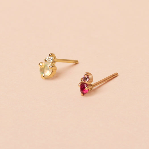 Stone And Strand Ruby And Pink Sapphire Prong Stud