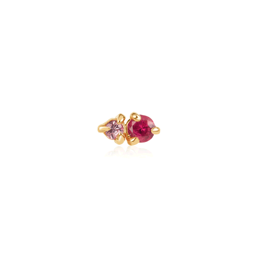 stone and strand Ruby and Pink Sapphire Prong Stud