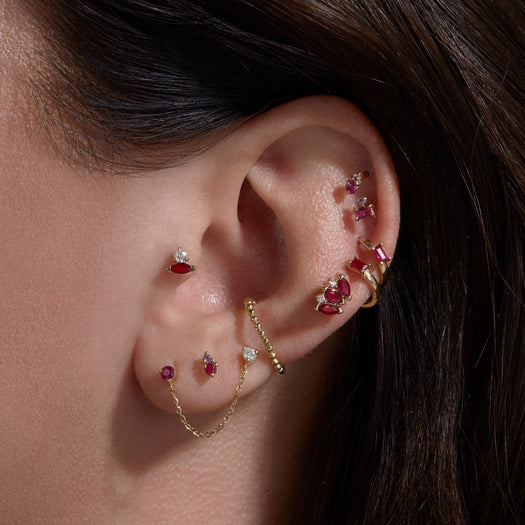 Stone And Strand Ruby Diamond Push Pin Flat Back