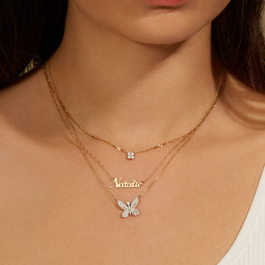 Stone And Strand Say My Name Script Necklace