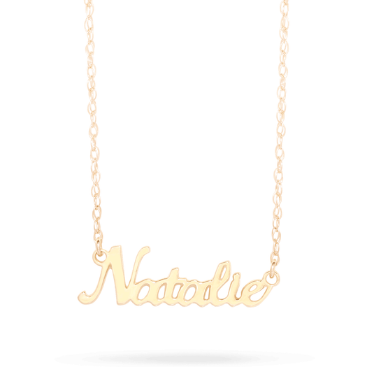 stone and strand Say My Name Script Necklace