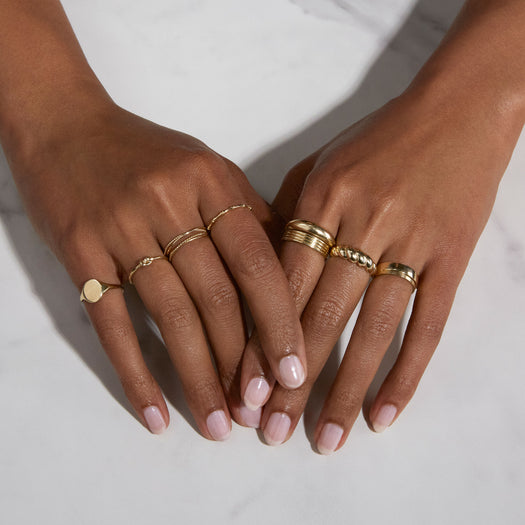 Stone And Strand Signet Ring