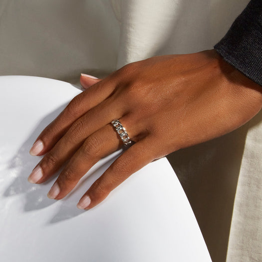 Stone And Strand Silver Chunky Chain Ring