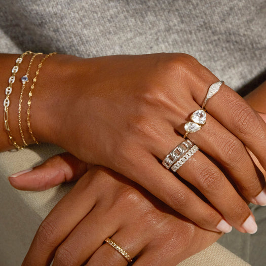 Stone And Strand Silver Chunky Chain Ring