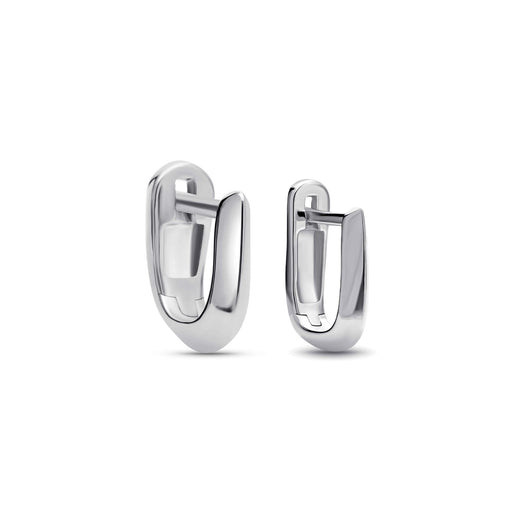 stone and strand Silver Knife Edge Hoop Duo Set