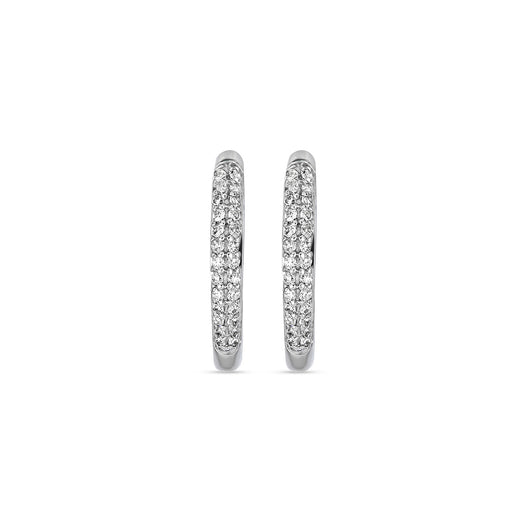 Stone And Strand Silver Pave Huggies