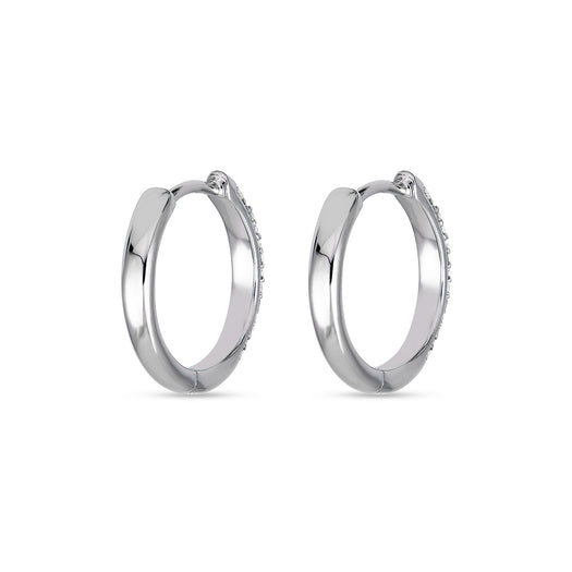 Stone And Strand Silver Pave Huggies