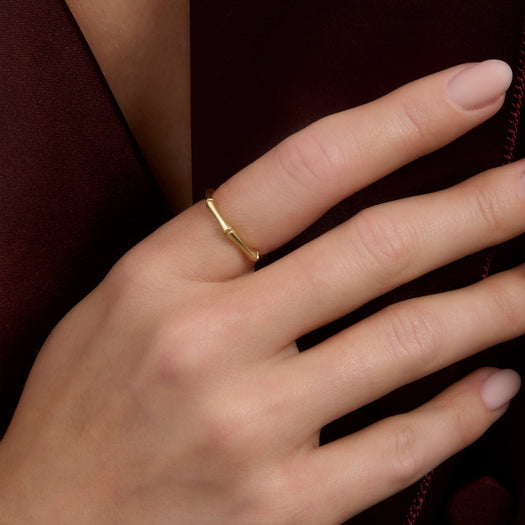 Stone And Strand Slim Gold Bamboo Ring