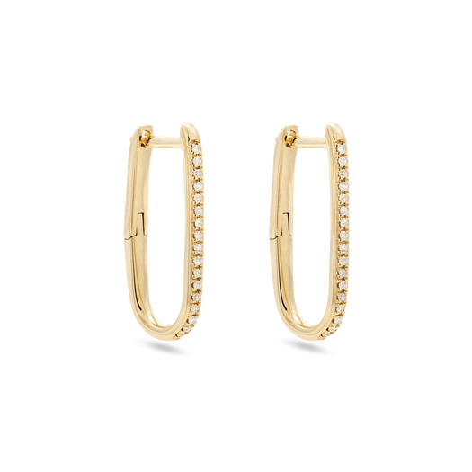 stone and strand Small Diamond Oval Earrings