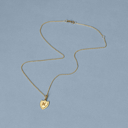 Stone And Strand Small Gold Initial Crest Necklace