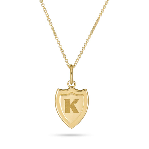 stone and strand Small Gold Initial Crest Necklace
