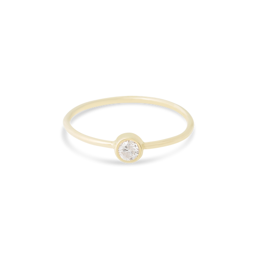 stone and strand Small Round Diamond Ring