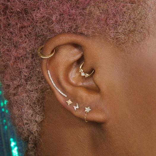 Stone And Strand Star Light Fixed Hoop Earring