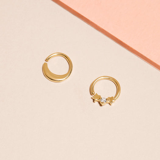 Stone And Strand Star Light Fixed Hoop Earring