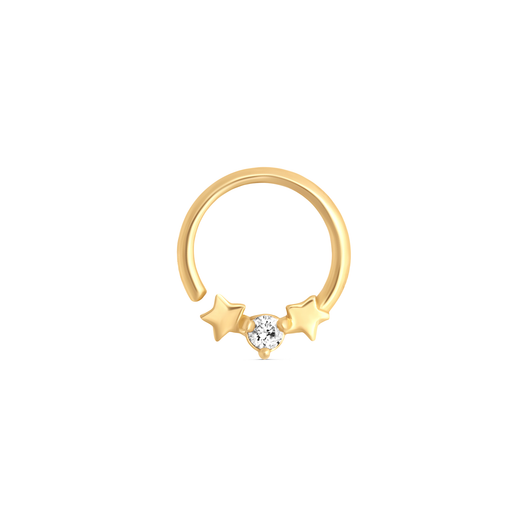 stone and strand Star Light Fixed Hoop Earring