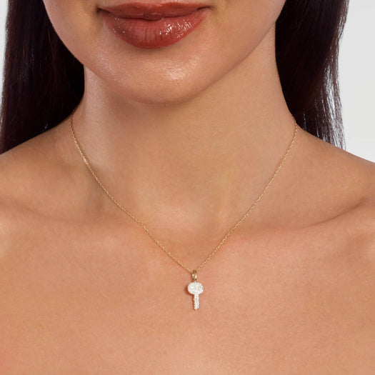 Stone And Strand Sweet Home Pave Key Necklace