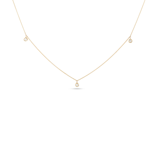 stone and strand Three Diamond Choker Necklace