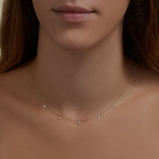 Stone And Strand Tiny 5 Diamond Twinkle Necklace