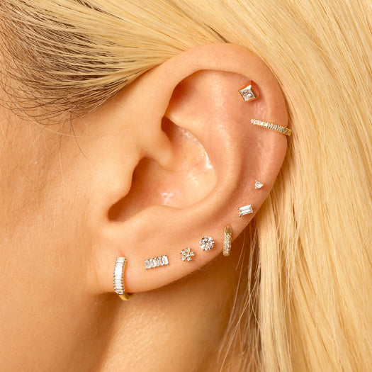 Stone And Strand Tiny Baguette Diamond Stud