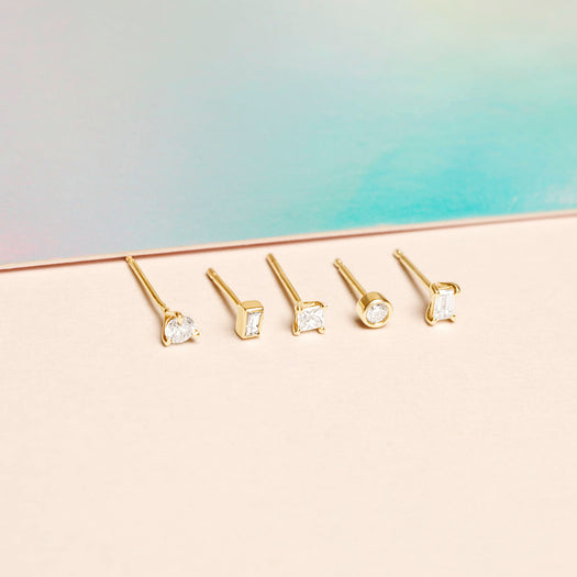 Stone And Strand Tiny Baguette Diamond Stud