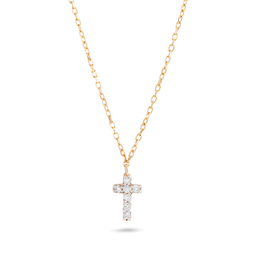 stone and strand Tiny Diamond Cross Necklace