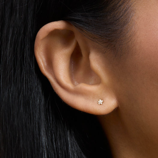 Stone And Strand Tiny Diamond Flower Stud