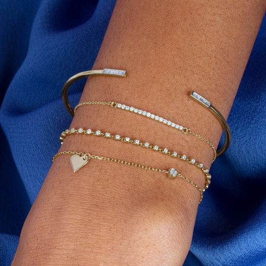 Stone And Strand Tiny Diamond Heart Charm Bracelet