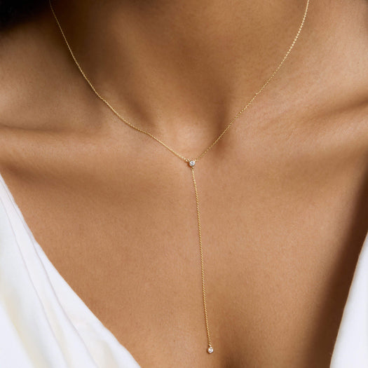 Stone And Strand Tiny Diamond Lariat Necklace