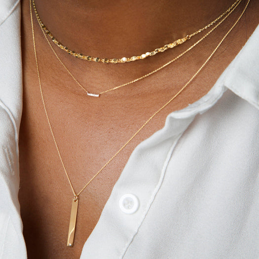 Stone And Strand Tiny Pave Diamond Bar Necklace