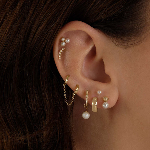 Stone And Strand Tiny Polished In Pearls Studs