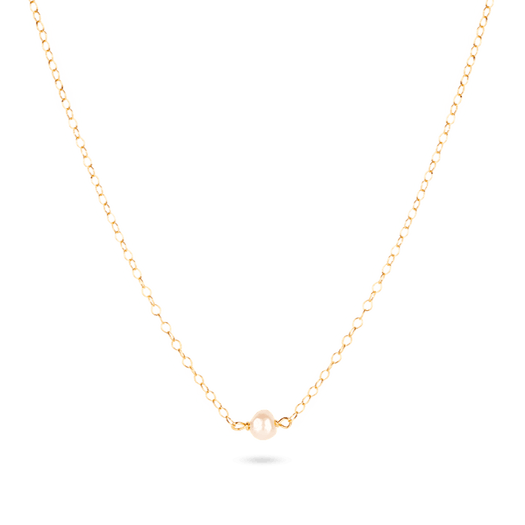 Stone And Strand Tiny Solitaire Pearl Necklace