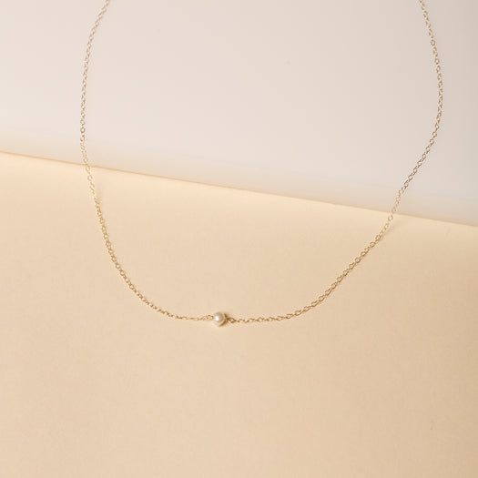 Stone And Strand Tiny Solitaire Pearl Necklace