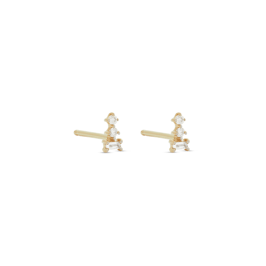 Stone And Strand Tiny Triple Stacked Diamond Studs