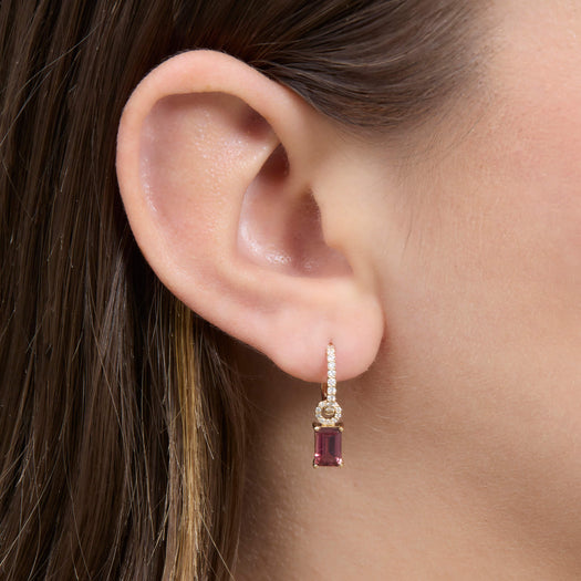 Stone And Strand Tourmaline Diamond Huggies