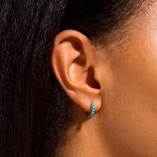 Stone And Strand Turquoise Huggies