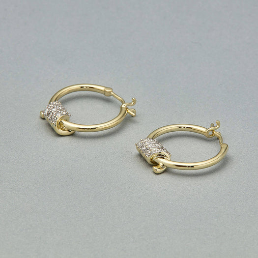 Stone And Strand Twinkling Twine Pave Hoops